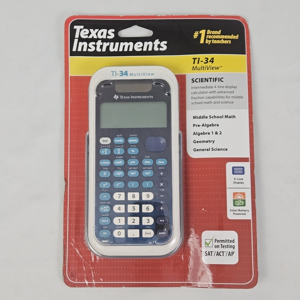 NOS Texas Instruments TI-34 MultiView SAT ACT AP 4 Line Scientific Calculator